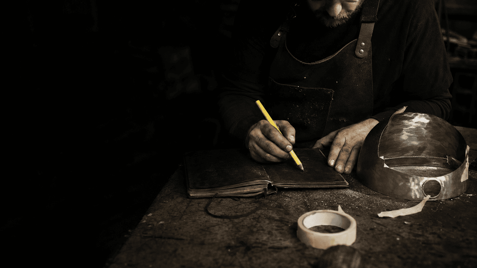 A maker at work in a workshop